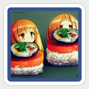 Kawaii Anime Sushi Sticker